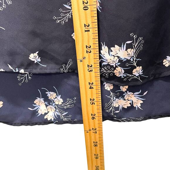 LOFT Navy Floral Cottage Long Sleeve Blouse Top Sheer XS - Picture 6 of 6